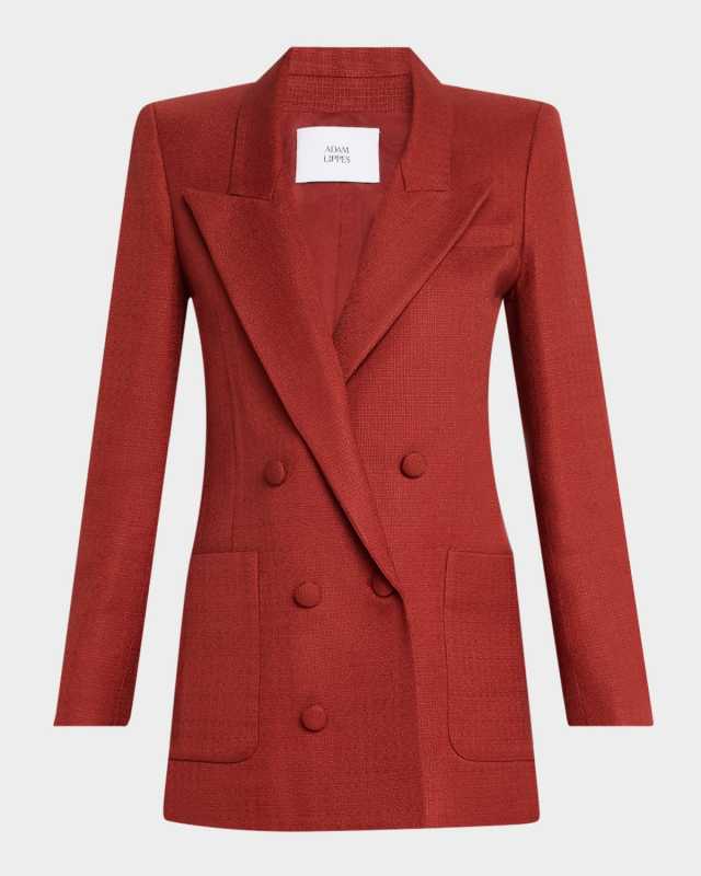 Riva Double-Breasted Stretch Canvas Jacket